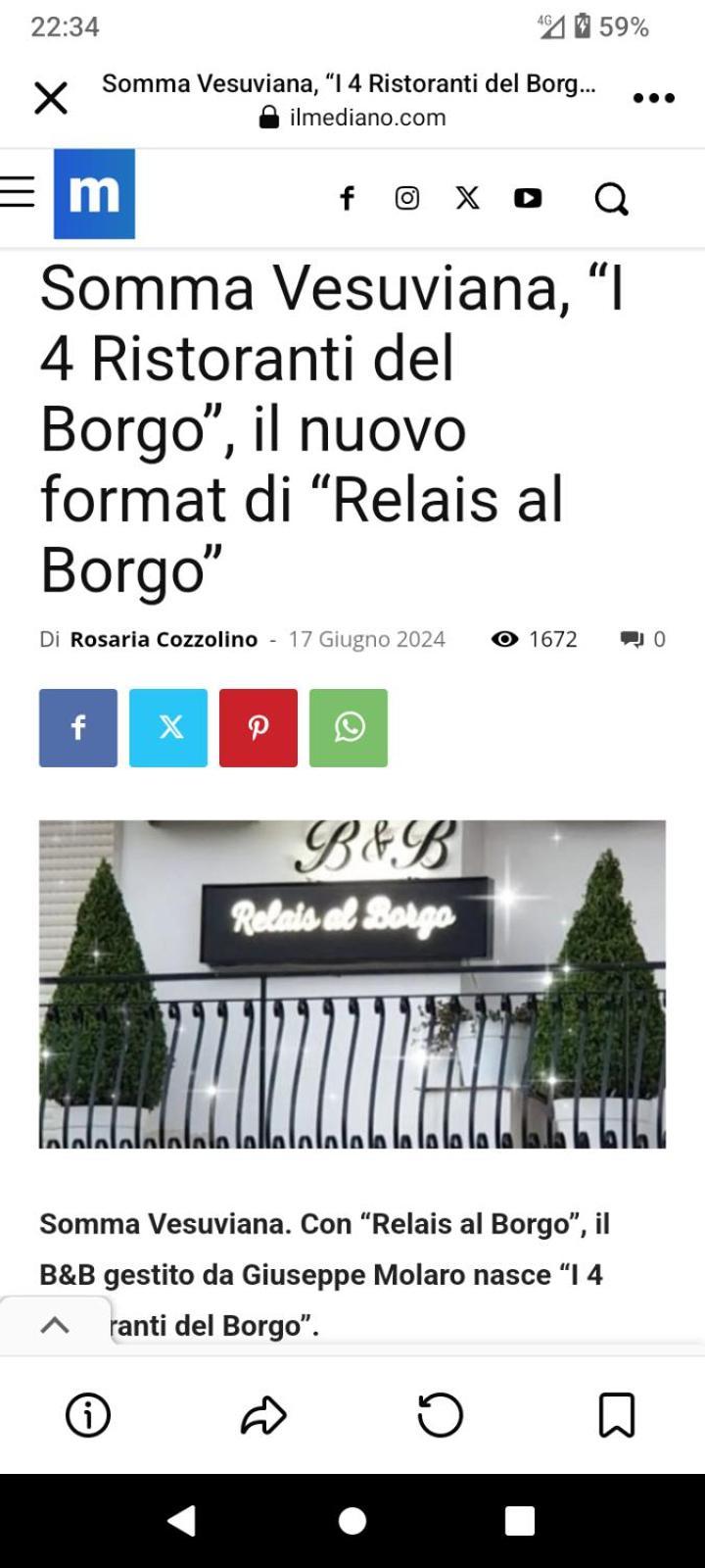 Relais Al Borgo Panzió Somma Vesuviana Kültér fotó